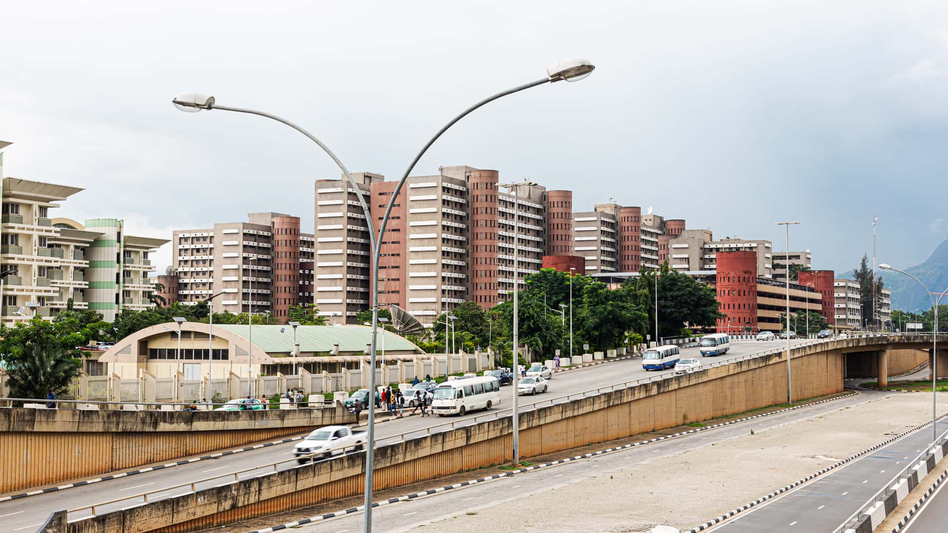 Abuja cityscape along a highway
